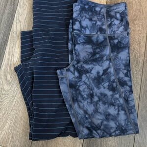 Athleta navy workout leggings two pair medium